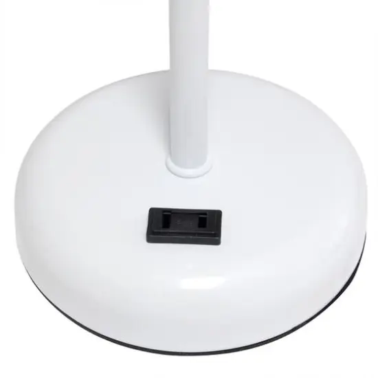 Creekwood Home Oslo 19.5" Power Outlet Table Lamp White Base/Light Pink Shade {9}