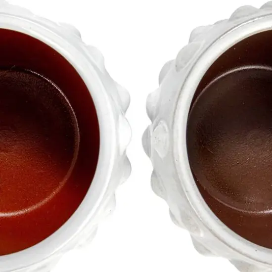 Hello Honey&reg; 5.5" White Bubbled Design Terra Cotta Planter {12}