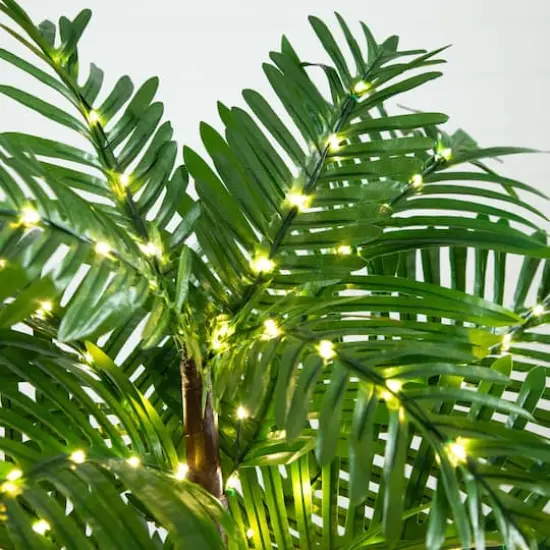 4ft. Pre-Lit UV Resistant Artificial Palm Tree with Warm White LED Lights {5}