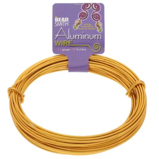The Beadsmith&reg; 12 Gauge Colored Aluminum Wire Gold {1}