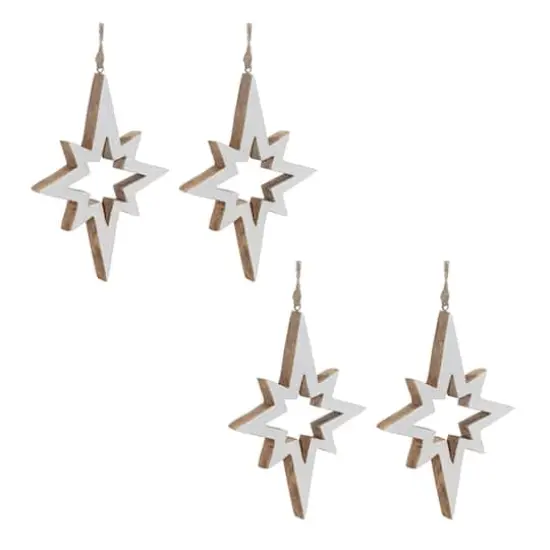 10" Wood Star Cut-Out Ornaments, 4ct. {1}