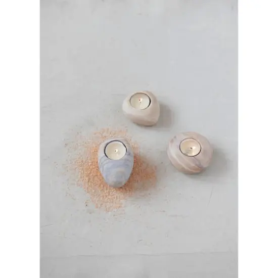 Hello Honey&reg; Sandstone Tealight Holder Set {3}