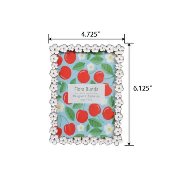 Flora Bunda 4" x 6" All Around Daisy Edge Zinc Alloy Picture Frame {5}