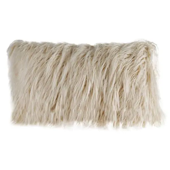 Hastings Home Faux Fur Lumbar Pillow Coffee {1}