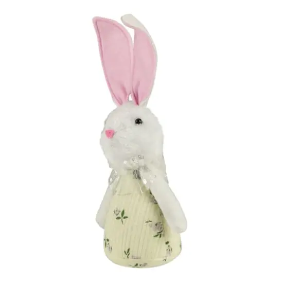 11" Yellow Spring Floral Easter Bunny Figure {5}