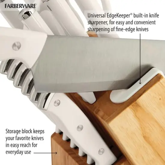 Farberware EdgeKeeper White 14-Piece Cutlery Set {6}