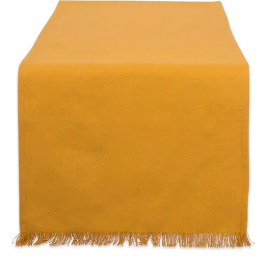 DII&reg; 108" Solid Heavyweight Fringed Table Runner Pumpkin Spice {1}