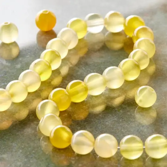 Yellow Dyed Agate Round Beads, 6mm by Bead Landing&trade; {3}