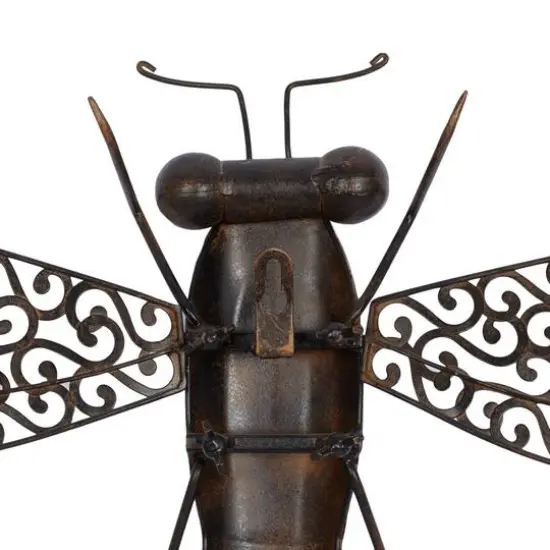 Brown Dragonfly Metal Rustic Wall Decor {8}