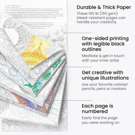 Arteza&reg; 6.4" x 6.4" Animal & Doodle Coloring Book Set {6}