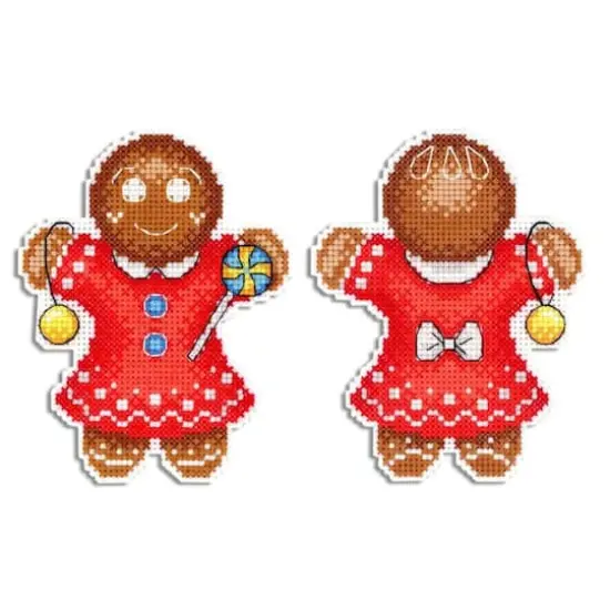 MP Studia Gingerbread Cookie Plastic Canvas Counted Cross Stitch Kit {1}