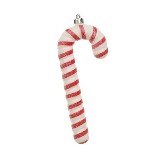 4 Pack 6.6" Red & White Glitter Shatterproof Candy Cane Ornaments by Ashland&reg; {1}