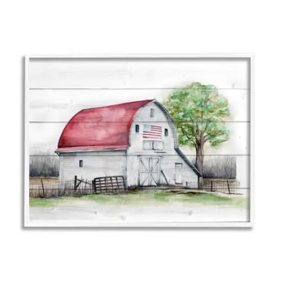 Stupell Industries Rustic Americana Barn Framed Giclee Art White {1}
