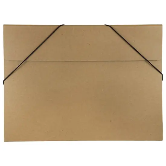 JAM Paper Brown 11" x 15" Elastic Closure Kraft Portfolio {1}