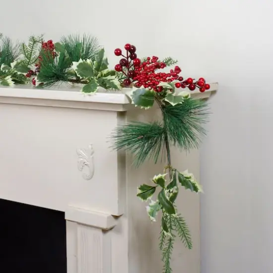 5ft. Holly & Pine Springs Christmas Garland {3}