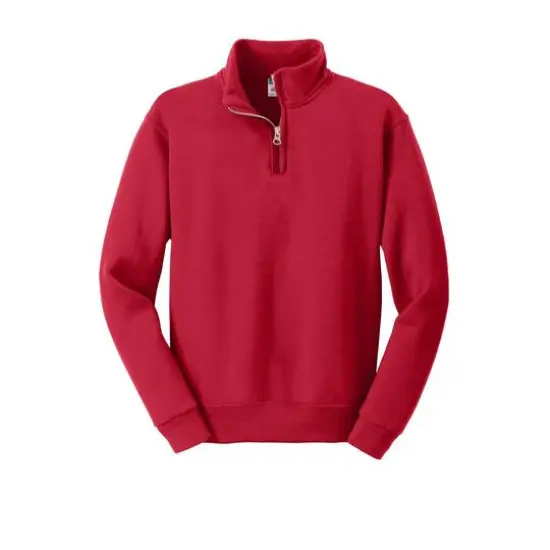 JERZEES&reg; NuBlend&reg; 1/4 Zip Cadet Collar Youth Sweatshirt True Red {1}