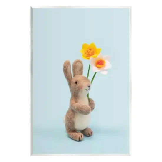 Stupell Industries Spring Bunny Floral Daffodils Wall Plaque Art {1}
