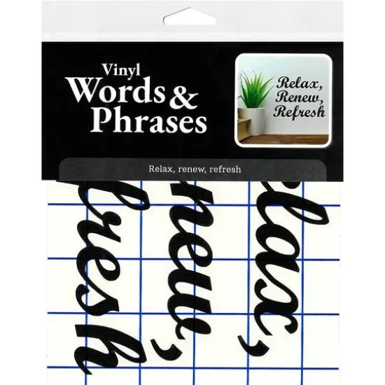 Leisure Arts&reg; Vinyl Matte Black Relax Renew Refresh Decal {4}