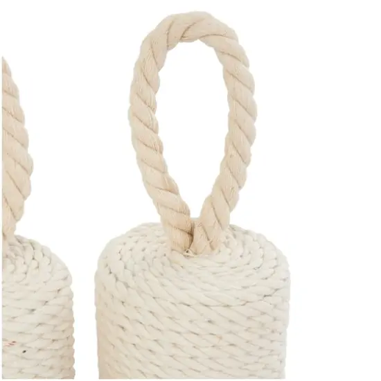 Cream Cotton Buoy Coiled Colorblock Sculpture Set {9}