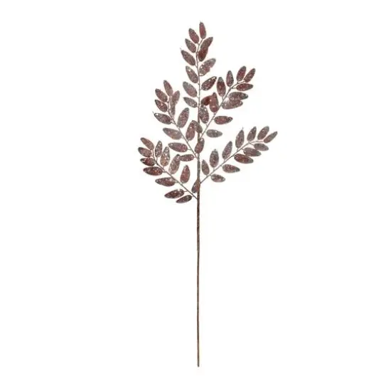26.5" Glittered Leaf Sprays, 6ct. Bronze {3}