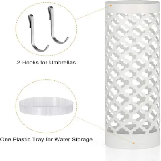 NEX&trade; Metal Umbrella Stand Rack White {5}