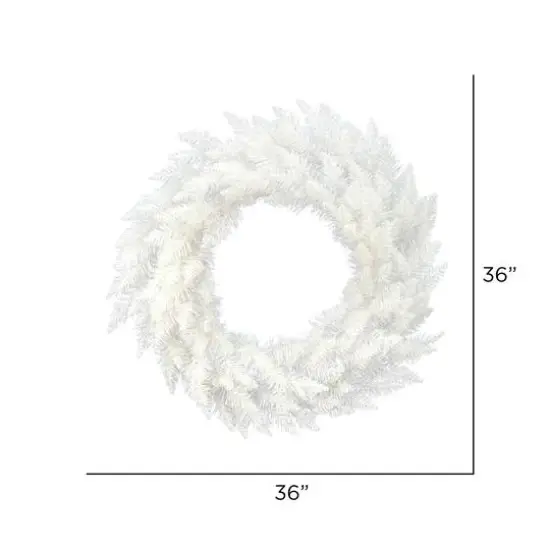 36" Sparkle White Spruce Wreath {5}