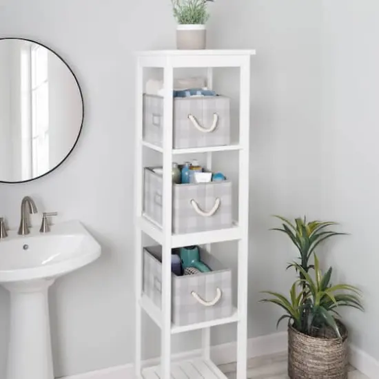 Honey Can Do Gray Plaid Large Collapsible Fabric Storage Bins With Handles Set, 3ct. {13}