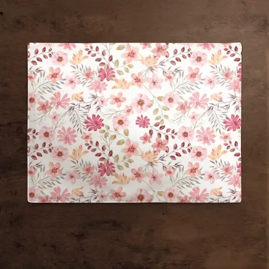Mother's Day Pink Florals Cotton Twill Placemat {3}