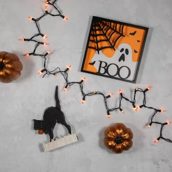 100ct. Orange Mini Halloween Light Set {5}