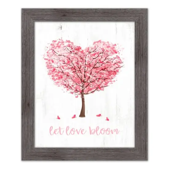 Blooming Love Tree 16" x 20" Western Gray Framed Print {1}