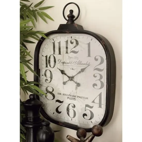 26" Black Metal Vintage Wall Clock {8}