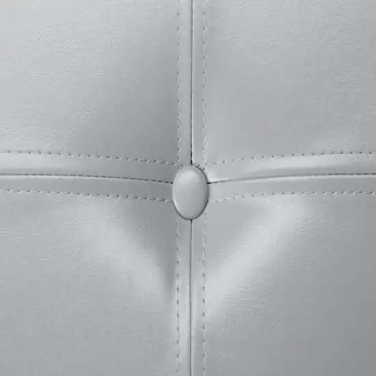 Simplify Faux Leather Double Folding Storage Ottoman Gray {9}