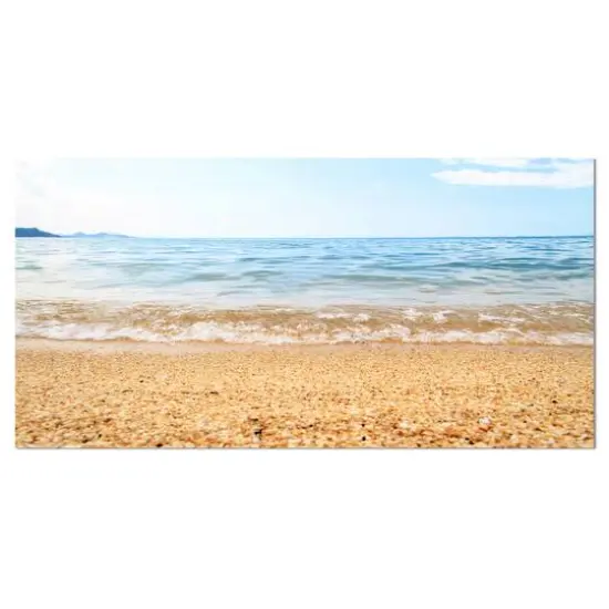 Designart - Blue Seashore with Pebble Stones - Modern Seascape Canvas Artwork {1}