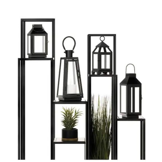 8.75" Black Mini Contemporary Lantern {6}