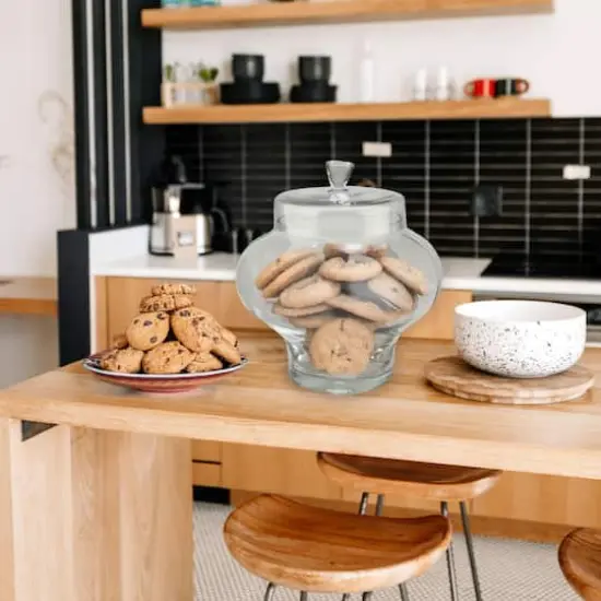 14.5" Transparent Segmented Glass Container with Lid {5}