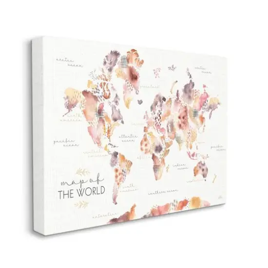 Stupell Industries Abstract Floral World Map Wall Art {1}