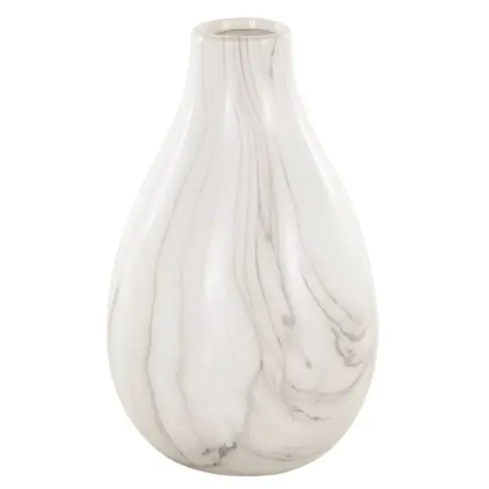 White Ceramic Marble Inspired Vase Set {5}