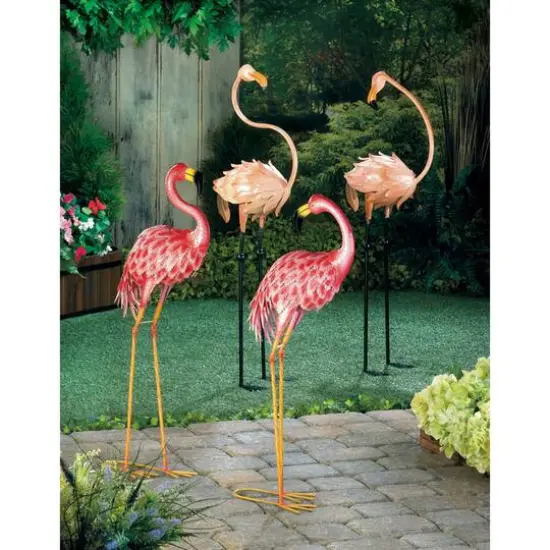 34.5" Bright Standing Flamingo {3}