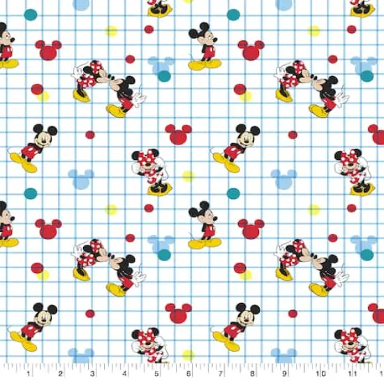 Disney&reg; Mickey Minnie Grid Cotton Fabric {1}