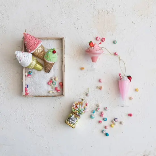 Hello Honey&reg; 4.25" Glass Gumball Machine Ornament with Glitter {3}