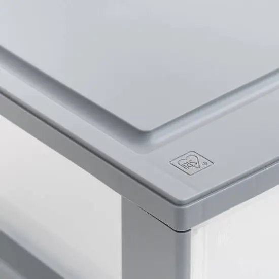 IRIS&reg; 6qt. Gray Stackable Storage Bin with Clear Drawer {7}