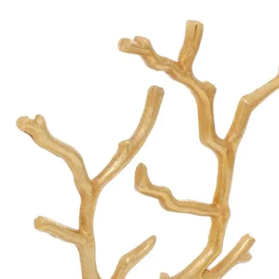 Gold Marble and Aluminum Modern Jewelry Stand, 13" x 9" x 3" {6}