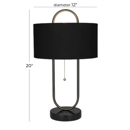 Black Iron Modern Accent Lamp 12" x 12" x 20" {9}
