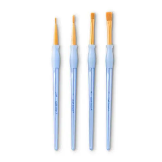Craft Smart&reg; Brush Set, Golden Taklon, 4 Pieces {1}