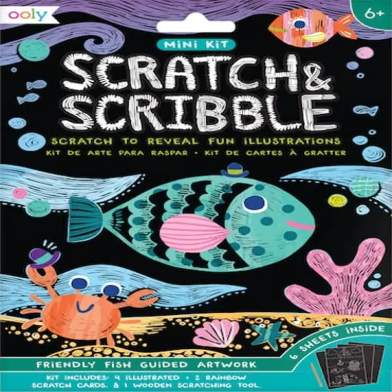 OOLY Mini Scratch & Scribble Friendly Fish Art Kit {1}