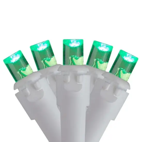 100ct. Green LED Wide Angle Icicle Christmas String Lights with White Wire {1}