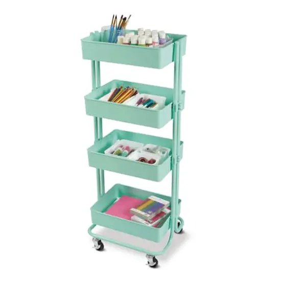 Lexington 4-Tier Jelly Mint Rolling Cart by Simply Tidy&reg; {3}
