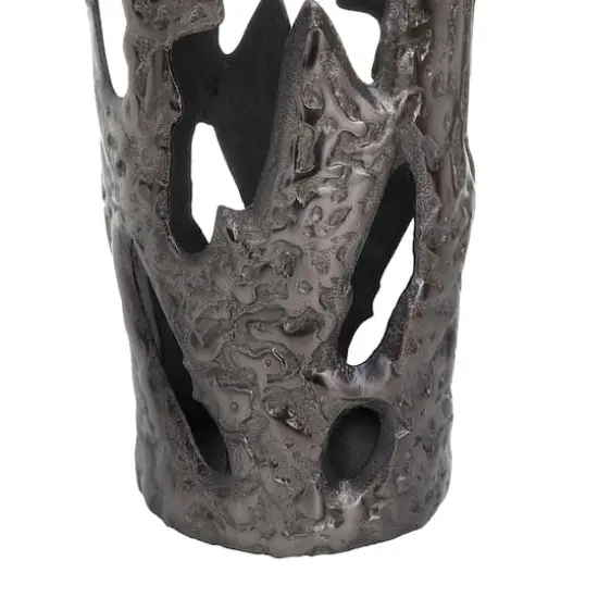 Set of 2" Black Aluminum Contemporary Vases, 20" x 7" x 6" {4}