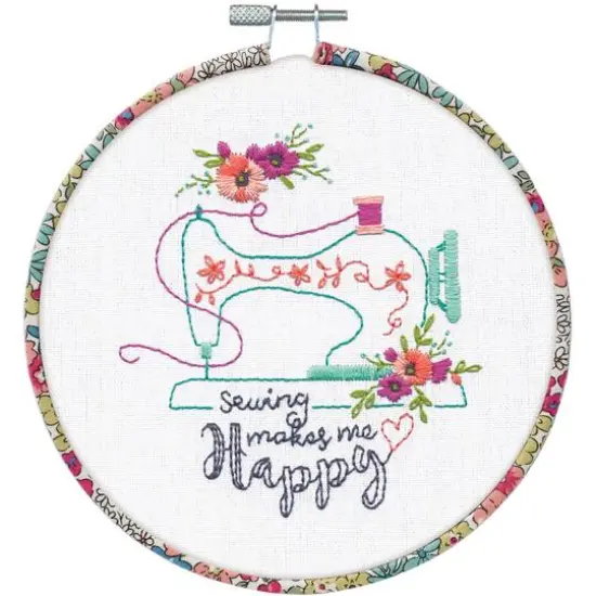 Dimensions&reg; 6'' Sew Happy Embroidery Kit {1}