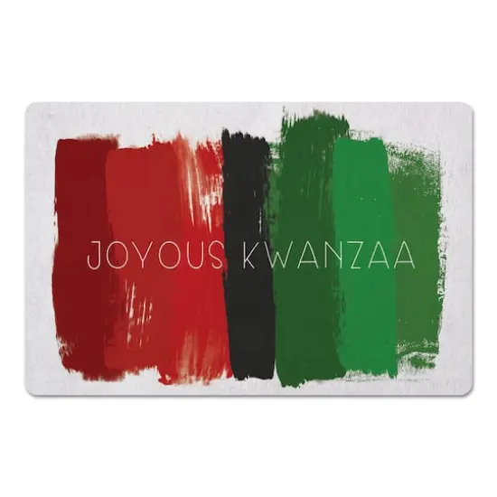 Joyous Kwanzaa Brush Strokes Floor Mat {1}